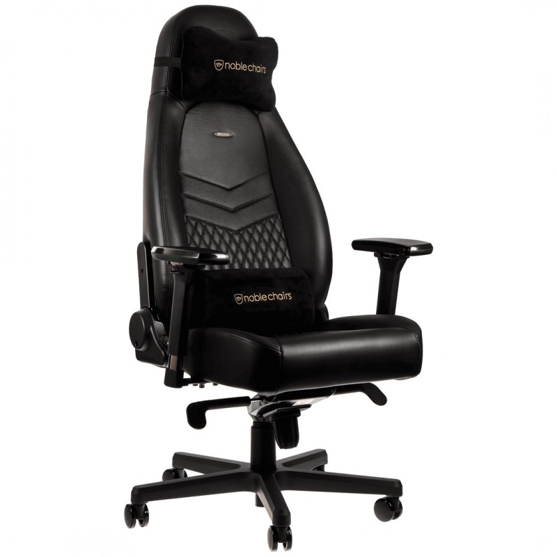 Комп'ютерне крісло для геймера Noblechairs Icon real leather black (NBL-ICN-RL-BLA)