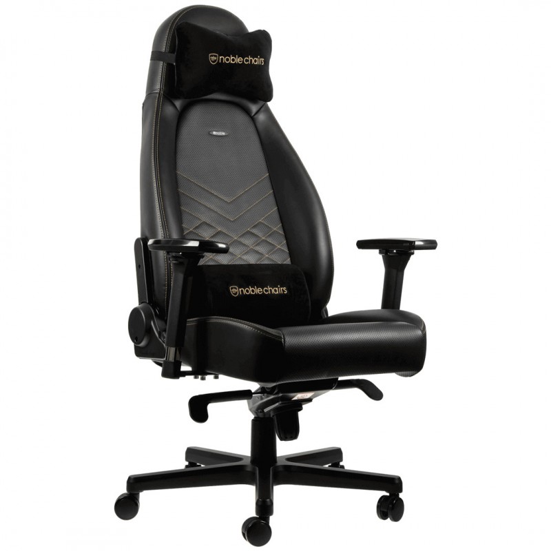 Офісне крісло для керівника Noblechairs Icon PU leather black/gold (NBL-ICN-PU-GOL)