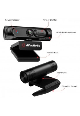 Вебкамера AVerMedia Live Streamer CAM PW315 Full HD Black (40AAPW315AVV)