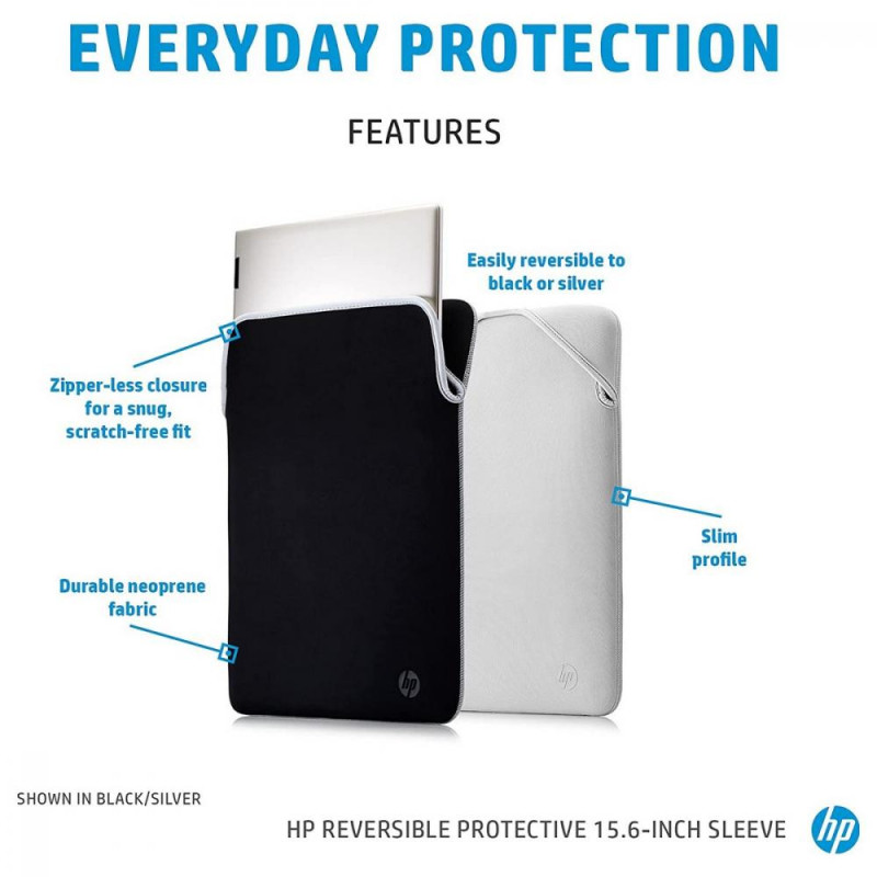 Чохол для ноутбука HP 15.6 Reversible Protective Black/Silver Sleeve (2F2K5AA)