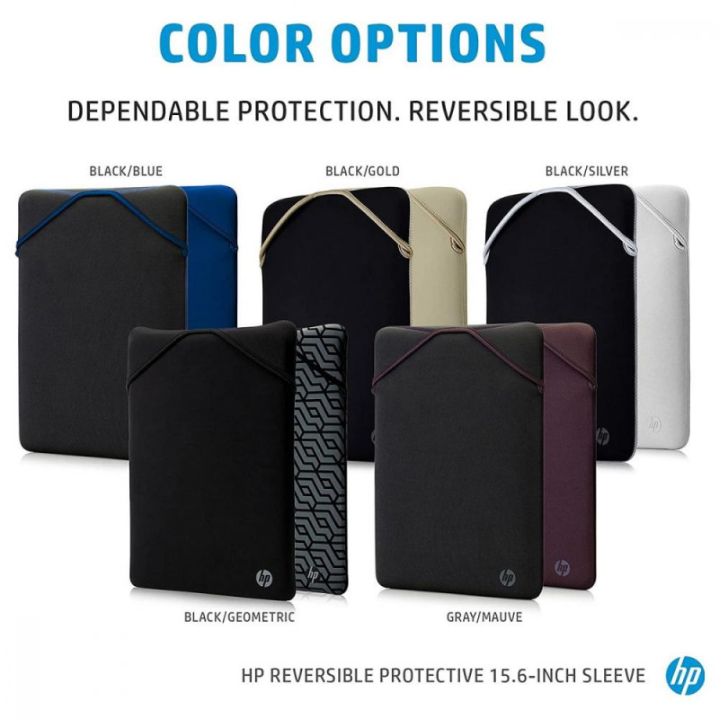 Чохол для ноутбука HP 15.6 Reversible Protective Black/Silver Sleeve (2F2K5AA)