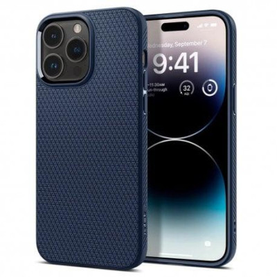 Чохол для смартфона Spigen iPhone 14 Pro Max Liquid Air Navy Blue (ACS04814)