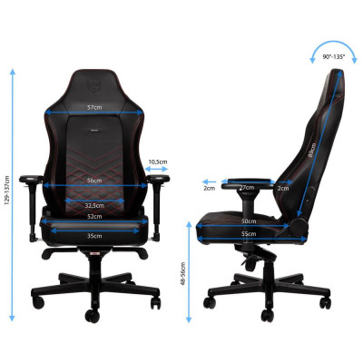 Комп'ютерне крісло для геймера Noblechairs Hero PU leather black/red (NBL-HRO-PU-BRD)