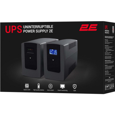 Лінійно-інтерактивний ДБЖ 2E DD1500, 1500VA/900W, LCD, USB, 3xSchuko (2E-DD1500) Лінійно-інтерактивний ДБЖ 2E DD1500, 1500VA/900W, LCD, USB, 3xSchuko (2E-DD1500)