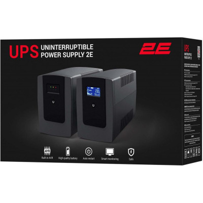 Лінійно-інтерактивний ДБЖ 2E ED1200, 1200VA/720W, LED, 3xSchuko (2E-ED1200)