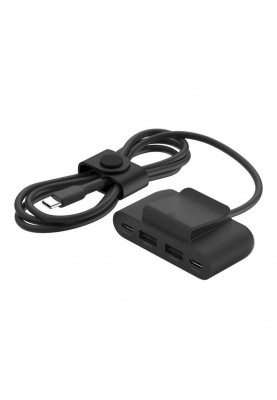 Мультипортовий адаптер Belkin BoostCharge 4-Port USB Power Extender Black (BUZ001BT2MBKB7)