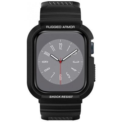 Ремінець Spigen Чохол та ремінець для Apple Watch SE/6/5/4 (44mm) Rugged Armor Pro 2 in 1, Black (062CS25324)