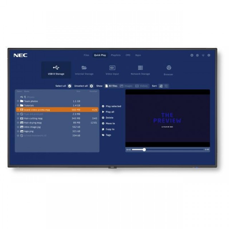 Інформаційний дисплей NEC MultiSync V484-MPi3 (60005005)