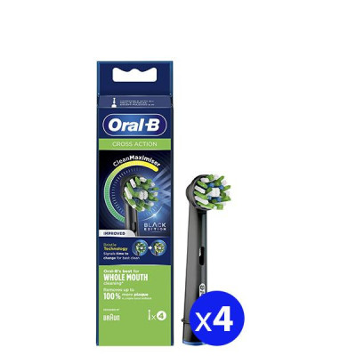 Насадка для електричної щітки Oral-B EB50BRB Cross Action CleanMaximiser Black 4 шт