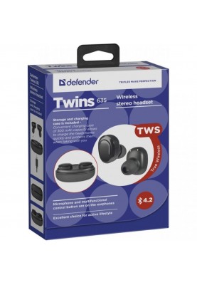 Навушники TWS Defender Twins 635 Black (63635)