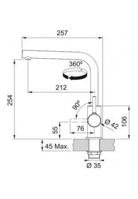 Змішувач для кухонного миття Franke Lina L Shape 115.0693.393