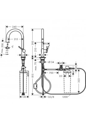 Змішувач для кухонного миття Hansgrohe Aqiuttura M91 76803000