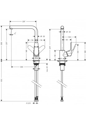 Змішувач для кухонного миття Hansgrohe Focus 31817670