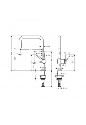 Змішувач для кухонного миття Hansgrohe Talis 72806800