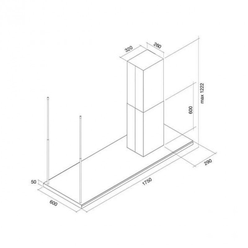 Декоративна витяжка Falmec LUMEN Isola 175 DX (800) (CLUI75.E0P2#NEUI490F)