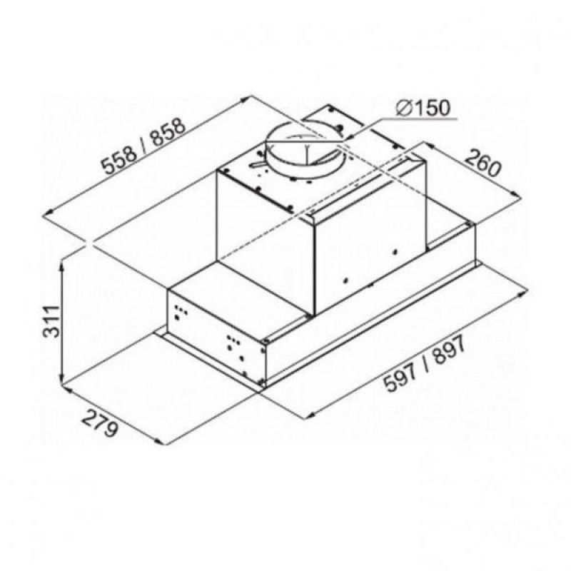 Вбудована витяжка Best Chef Space box 1000 black 60 (4F481B2L7E)