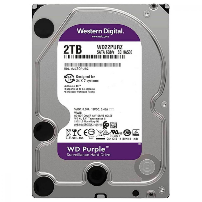 Жорсткий диск WD Purple Surveillance 2TB (WD22PURZ)