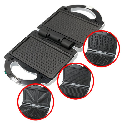 Мультимейкер (бутербродниця-вафельниця-гриль) Rotex RSM221-B