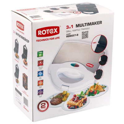 Мультимейкер (бутербродниця-вафельниця-гриль) Rotex RSM221-B Мультимейкер (бутербродниця-вафельниця-гриль) Rotex RSM221-B