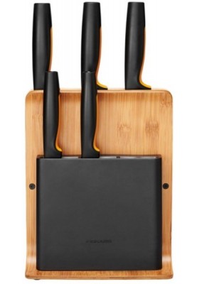 Набір кухонних ножів з бамбуковим блоком Fiskars Functional Form ™ 5 шт 1057552