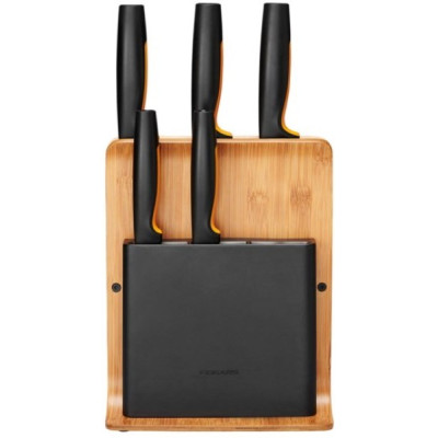 Набір кухонних ножів з бамбуковим блоком Fiskars Functional Form ™ 5 шт 1057552