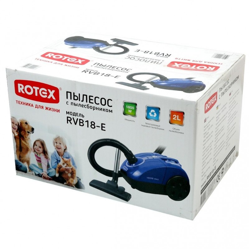 Пилосос із мішком Rotex RVB18-E Blue