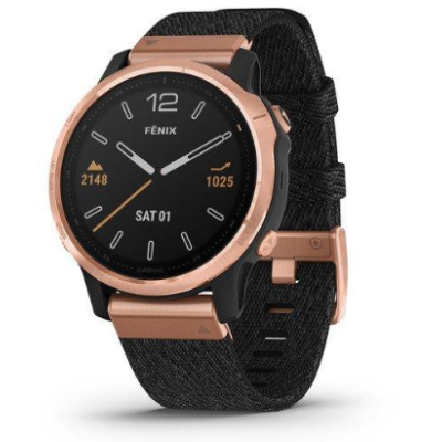 Спортивний годинник Garmin Fenix 6S Pro Sapphire Rose Gold with Heathered Black Nylon Band (010-02159-37/010-02159-36)