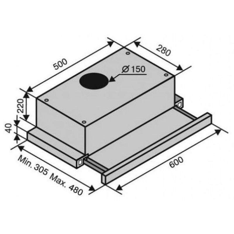 Витяжка Ventolux Garda 60 WH (1100) SMD LED