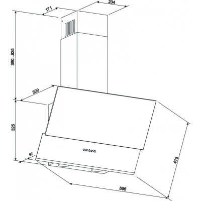 Вытяжка наклонная Eleyus Della 700 60 WH Вытяжка наклонная Eleyus Della 700 60 WH