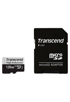 Карта пам'яті Transcend 128 GB microSDXC UHS-I 350V High Endurance + SD Adapter TS128GUSD350V
