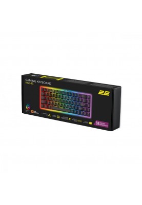 Клавіатура 2E KG345 RGB 68key USB Transparent (2E-KG345TR)