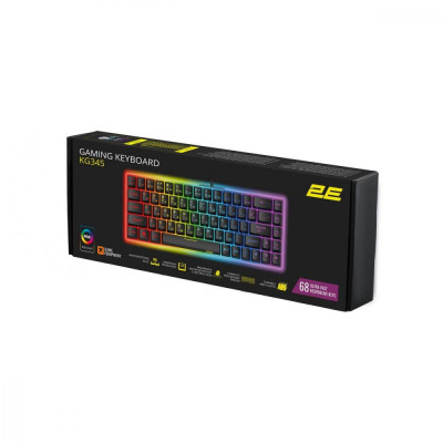 Клавіатура 2E KG345 RGB 68key USB Transparent (2E-KG345TR)