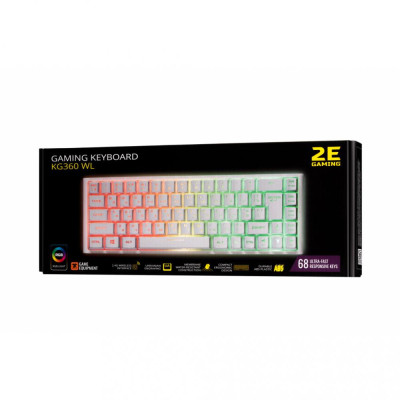 Клавіатура 2E KG360 RGB Wireless White (2E-KG360UWT)
