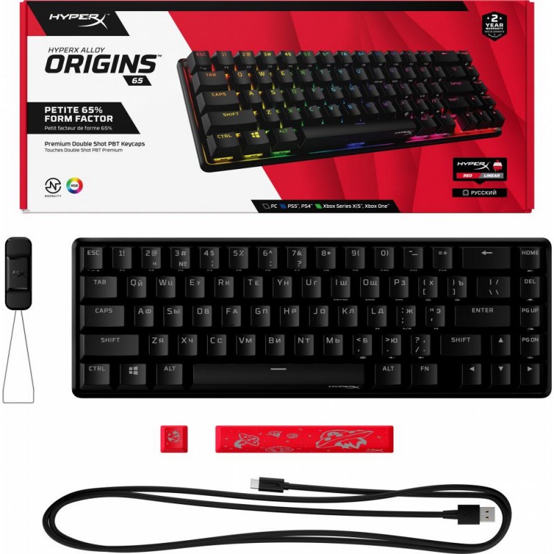 Клавіатура HyperX Alloy Origins 65 HX Red (4P5D6AX)