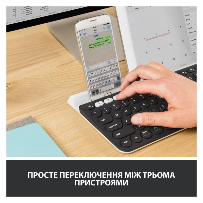 Клавіатура Logitech K780 Multi-Device (920-008043, 920-008042)