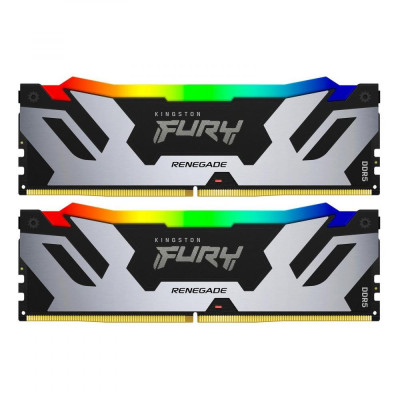Пам'ять для настільних комп'ютерів Kingston FURY 32 GB (2x16 GB) DDR5 6400 MHz Renegade Silver RGB (KF564C32RSAK2-32)
