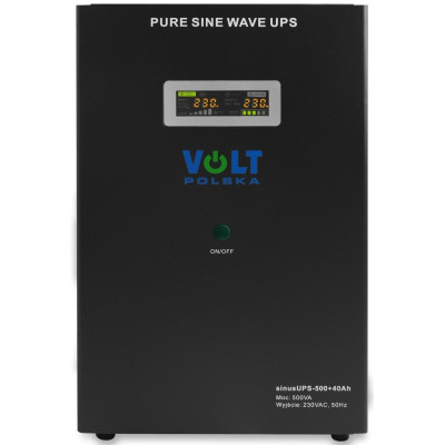 ДБЖ Volt Polska Sinus UPS 500 + AKU 40Ah 500 ВА 40 Ач настінний (3SR500WA40)