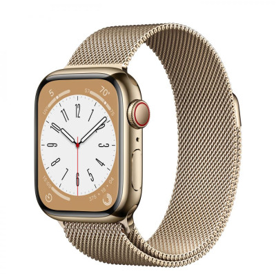 Смарт-годинник Apple Watch Series 8 GPS + Cellular 45mm Gold S. Steel Case w. Milanese Loop Gold (MNKP3/MNKQ3)