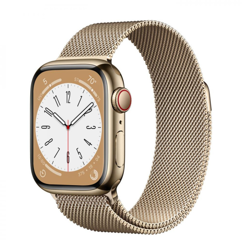 Смарт-годинник Apple Watch Series 8 GPS + Cellular 45mm Gold S. Steel Case w. Milanese Loop Gold (MNKP3/MNKQ3)