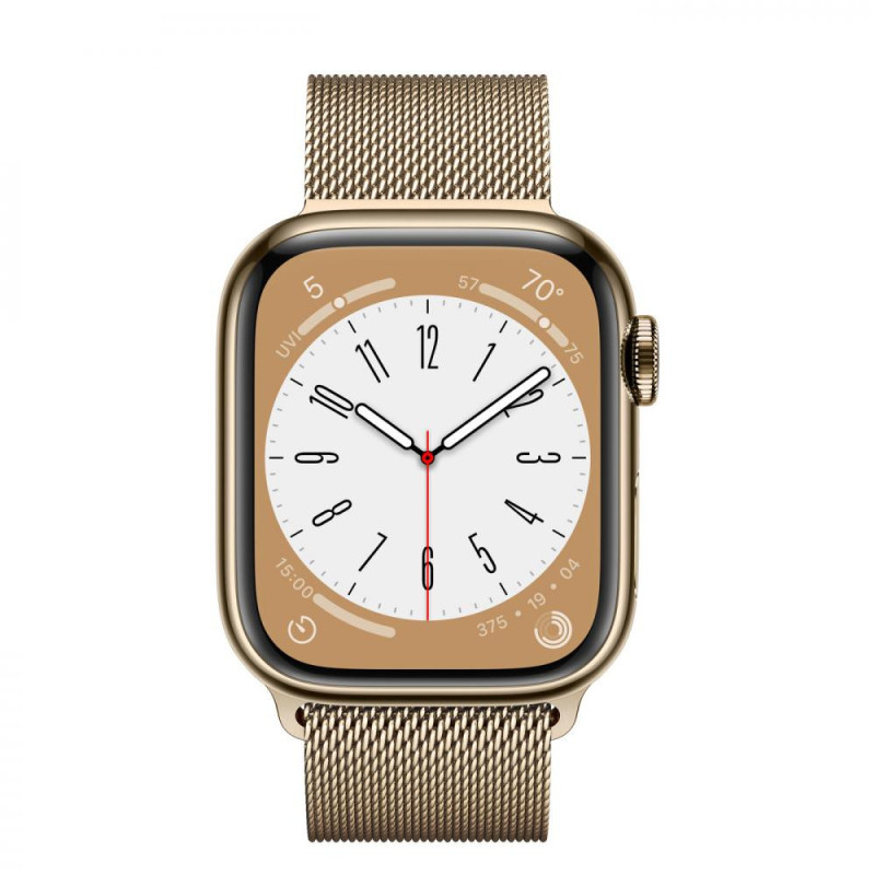 Смарт-годинник Apple Watch Series 8 GPS + Cellular 45mm Gold S. Steel Case w. Milanese Loop Gold (MNKP3/MNKQ3)