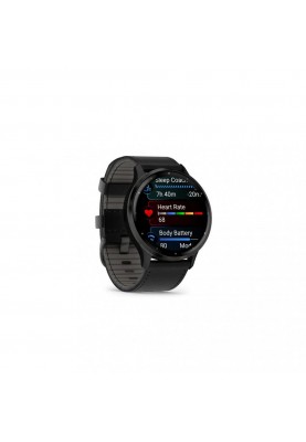 Смарт-годинник Garmin Venu 3 Slate S. Steel Bezel w. Black Case and Leather Band (010-02784-52)