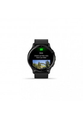 Смарт-годинник Garmin Venu 3 Slate S. Steel Bezel w. Black Case and Leather Band (010-02784-52)