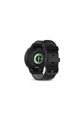 Смарт-годинник Garmin Venu 3 Slate S. Steel Bezel w. Black Case and Leather Band (010-02784-52)