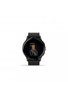 Смарт-годинник Garmin Venu 3 Slate S. Steel Bezel w. Black Case and Leather Band (010-02784-52)