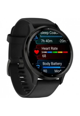 Смарт-годинник Garmin Venu 3 Slate S. Steel Bezel w. Black Case and S. Band (010-02784-01)