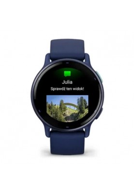 Смарт-годинник Garmin vivoactive 5 Металевий Navy Aluminum Bezel with Navy Case and Silicone Band (010-02862-12)