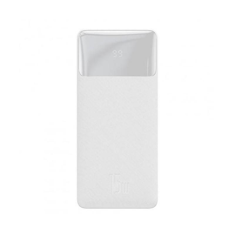 Зовнішній акумулятор (павербанк) Baseus Bipow Digital Display 15W 10000 mAh White (PPDML-I02)