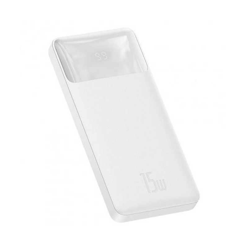 Зовнішній акумулятор (павербанк) Baseus Bipow Digital Display 15W 10000 mAh White (PPDML-I02)