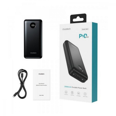 Зовнішній акумулятор (Power Bank) Choetech B653 20000mAh QC PD 45W Black (B653-CCBK)