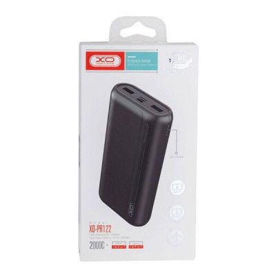 Зовнішній акумулятор (Power Bank) XO PR122 20000mAh, Black